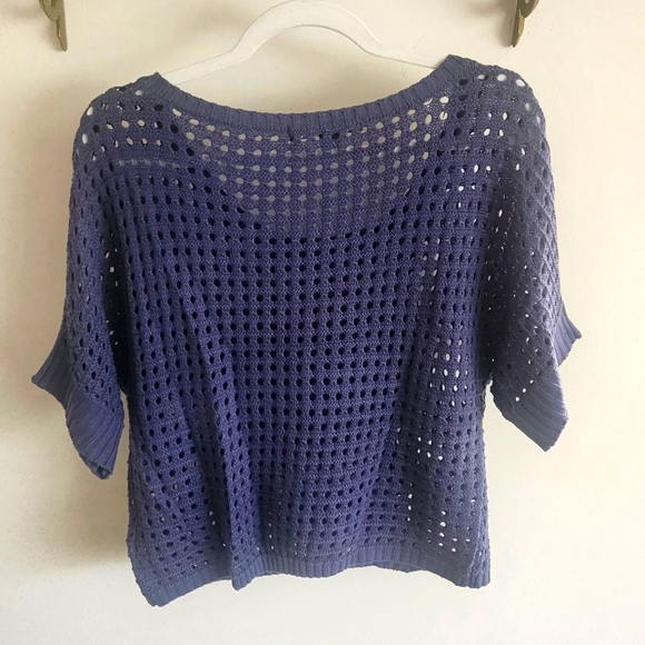 Forever 21 Blue Crochet Cropped Sweater - Picture 2 of 2